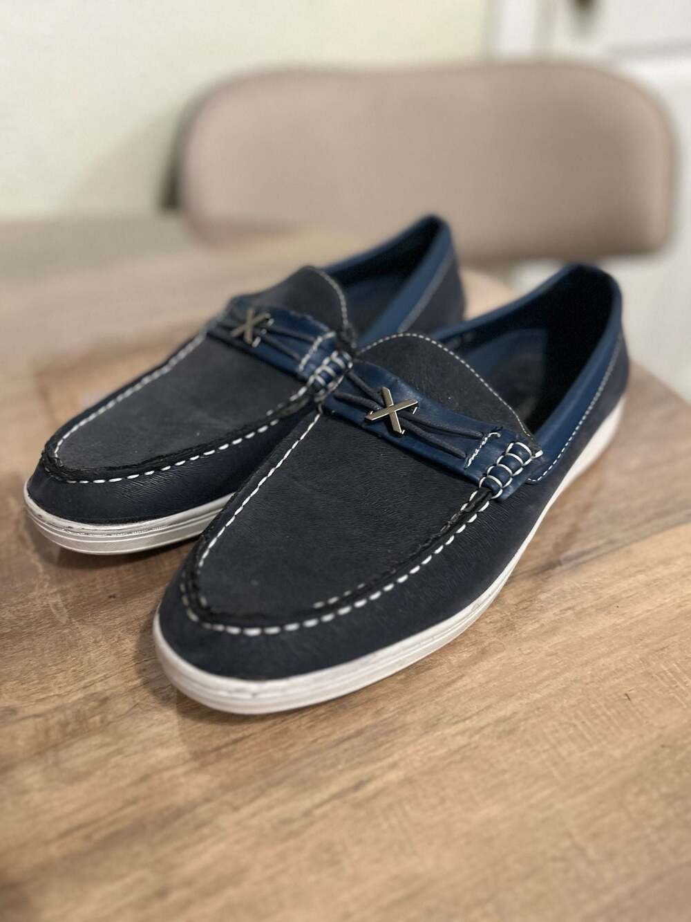 Men's Saminto Laurenzini Styled In Italy navy Loafers Shoes Size 10